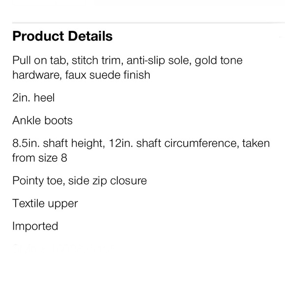 Franco Sarto Sammi Pointy Toe Booties Whiskey & Gold Tone Faux Suede Women’s 6 - Picture 13 of 13